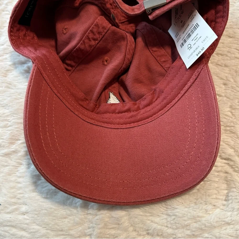 NWT J. Crew Rust Embroidered Sailboat Cap Baseball Cap Summer Vacation One Size